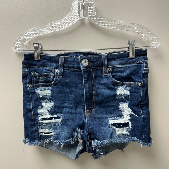 American Eagle Hi Rise Shortie Jean Shorts - Picture 1 of 4